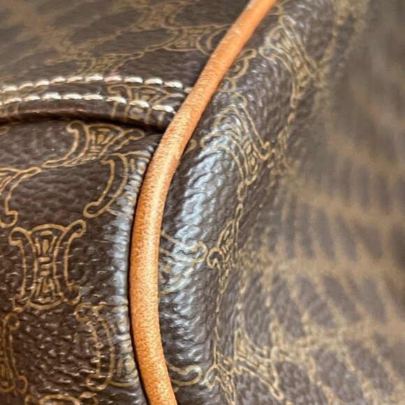 Celine Vintage Macadam Coated Canvas Duffle Bag - Brown - Preowned - Picture 12 of 16